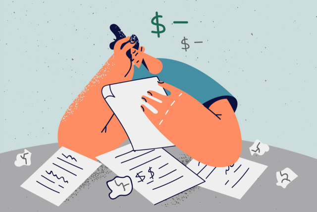 ilustração de pessoa preocupada - caí no cheque especial e agora
