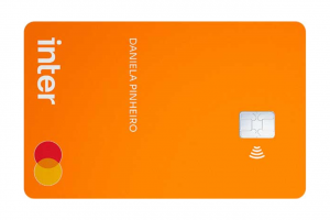 cartão de crédito e débito laranjado - Banco Inter