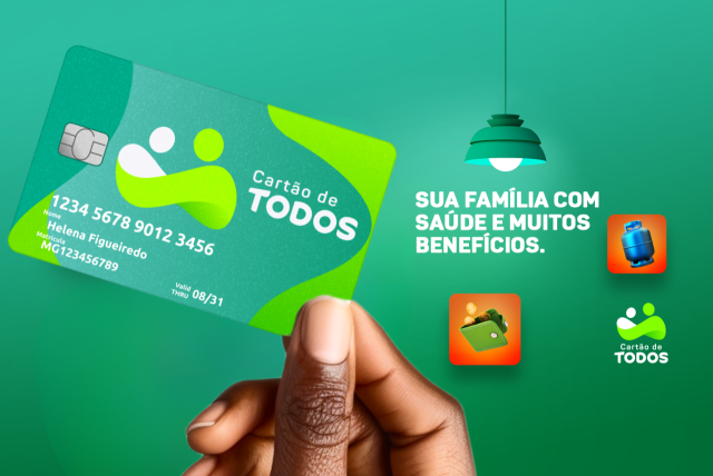 arte apresentando o cartão de todos nas mãos de uma pessoa