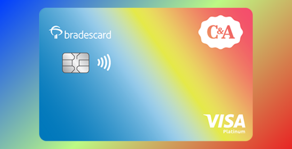 layout do cartão de crédito cea em um fundo colorido