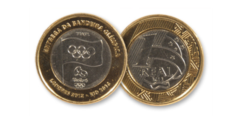 moeda Bandeira dos Jogos Olímpicos