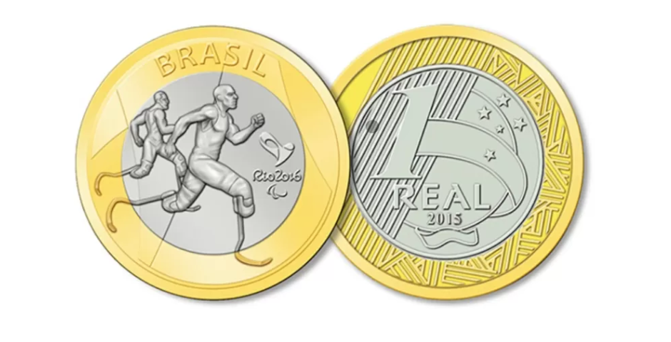 representação da moeda comemorativa atletismo paralímpico