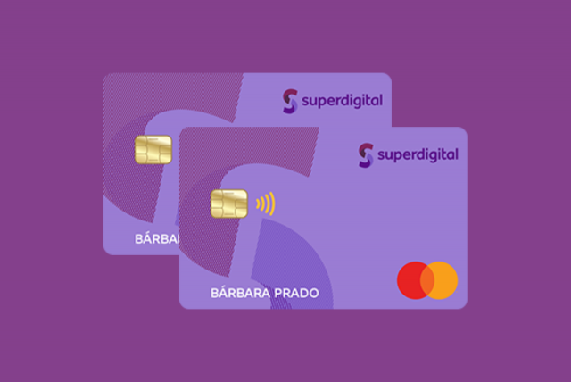 imagem do cartão superdigital em um fundo roxo