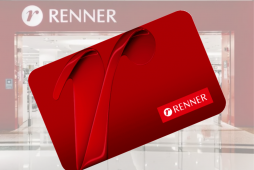 Cartão Renner em destaque com imagem da loja ao fundo