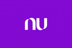 Logotipo do Nubank branco com fundo roxo empréstimo Nubank com garantia do Tesouro Direto