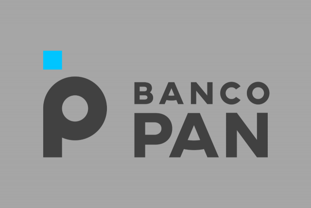 Logotipo que representa o empréstimo pessoal banco PAN em um fundo cinza