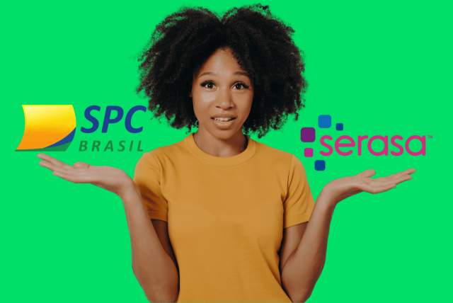 mulher com expressão de dúvida tentando entender a diferença entre SPC e Serasa
