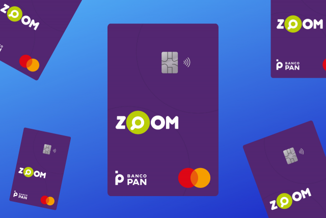 cartão pan zoom fundo azul