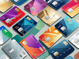 Various credit cards with different colors and patterns