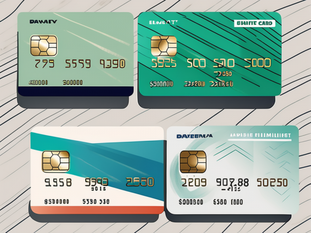 A credit card being divided into multiple sections