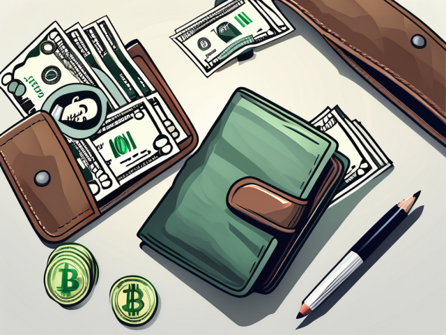 A wallet full of cash next to a contract