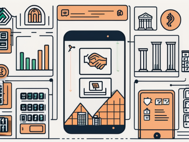 A smartphone screen displaying a banking app with various icons representing the steps to complete a ted (electronic funds transfer)