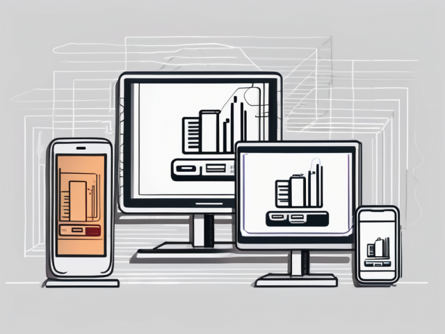 Three different types of digital screens - a computer