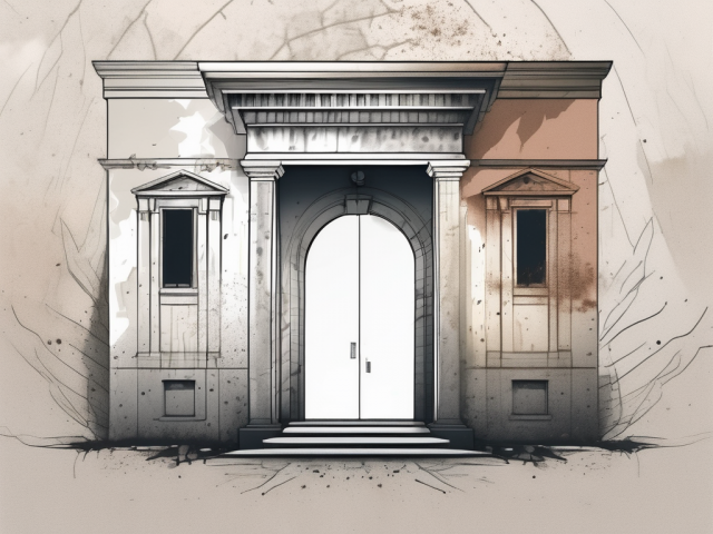 A split bank building