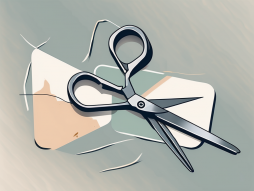 A pair of scissors cutting through a bank card