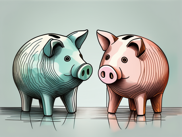 Two intertwined piggy banks