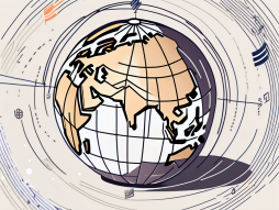 A globe with different currencies floating around it