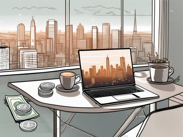 A workspace with a laptop