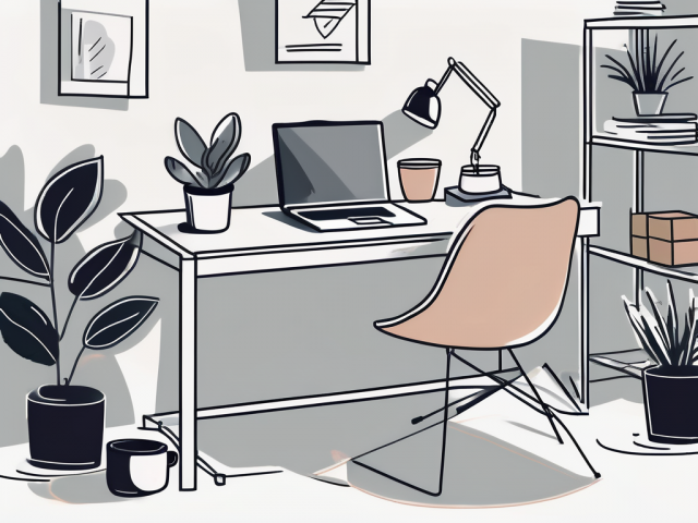 A home office setup with a computer