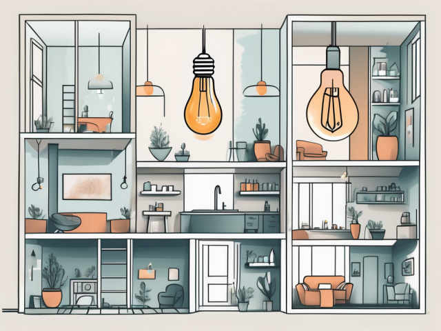 A home with different rooms like kitchen