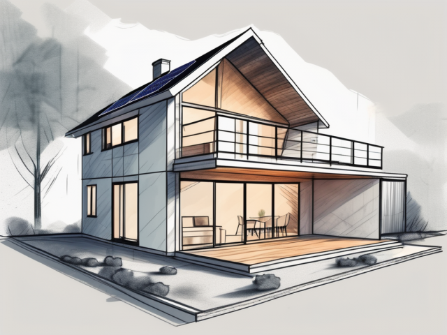 A house under renovation with visible areas of cost-saving measures such as recycled materials