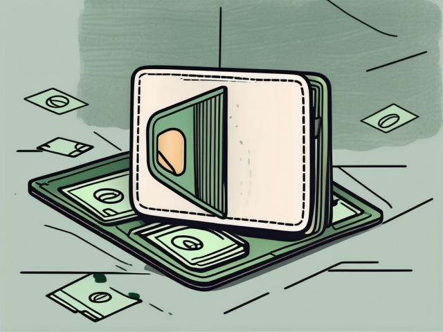 A wallet with money and bank cards inside being closed