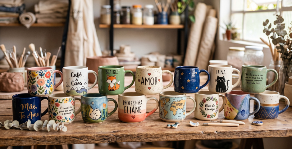 Canecas de cerâmica personalizadas - Como ganhar dinheiro trabalhando com personalizados