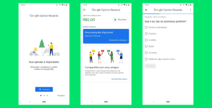 Telas do aplicativo Google Rewards 