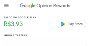 tela de saldo do saldo do Google Opinion Rewards