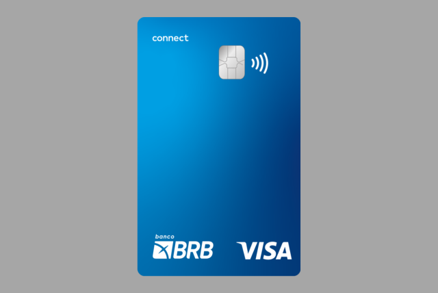 cartão de crédito BRB Connect Internacional em fundo cinza