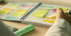 post-it com valores para controle financeiro