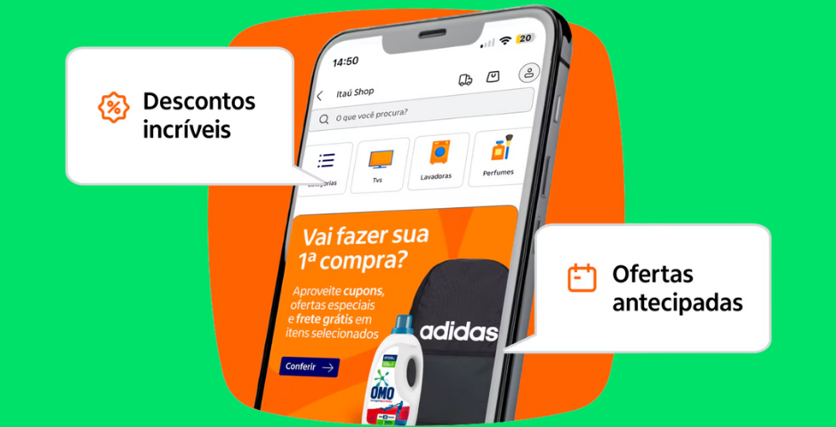 tela do aplicativo Itaú Shop