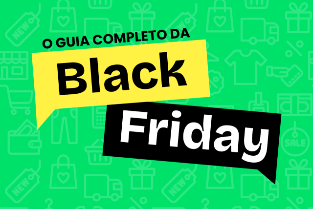 fundo verde e na frente escrito o guia completo da Black Friday