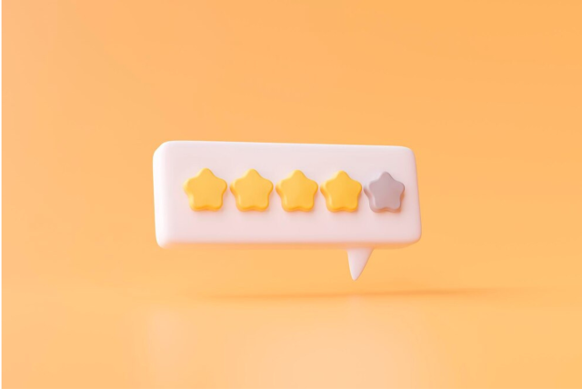 sistema de avaliação com estrelas para representar o tema como aumentar o rating