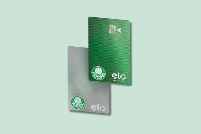 cartão Palmeiras Pay Platinum em um fundo verde