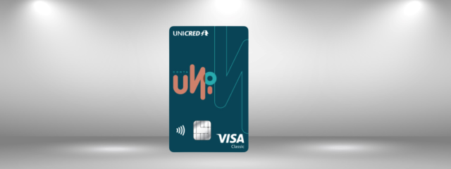 Fundo exaltando o cartão Unicred Uni