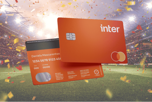 cartão inter arena mrv gold sobre um fundo com um estádio de futebol