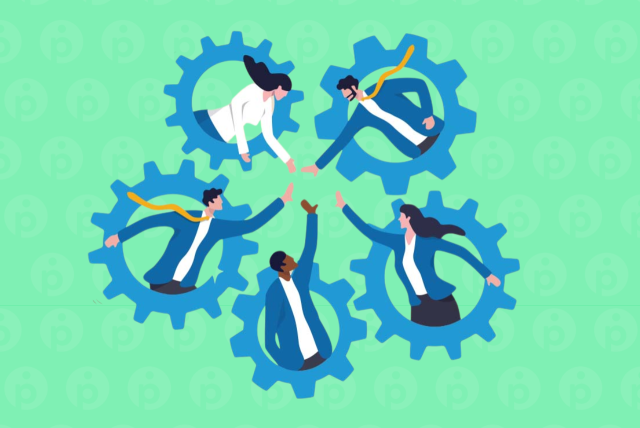 ilustração de pessoas dando as mãos em alusão a cooperativa de crédito