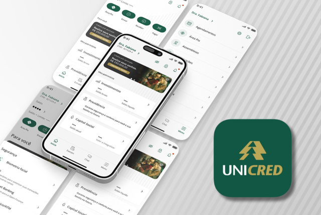Telas do aplicativo Unicred