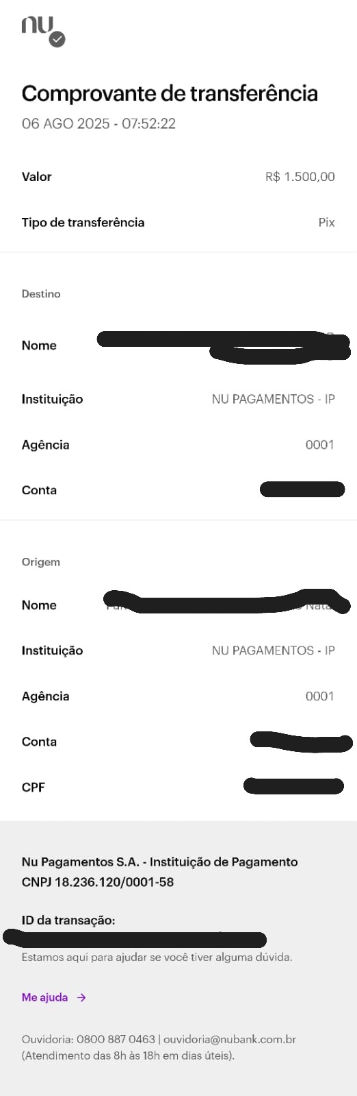 comprovante de pix do nubank exemplo