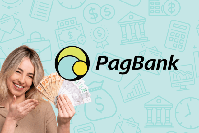 mulher segurando dinheiro para representar a Conta Rendeira PagBank