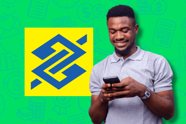 homem ao lado do logotipo do bb para exemplificar abrir conta banco do brasil