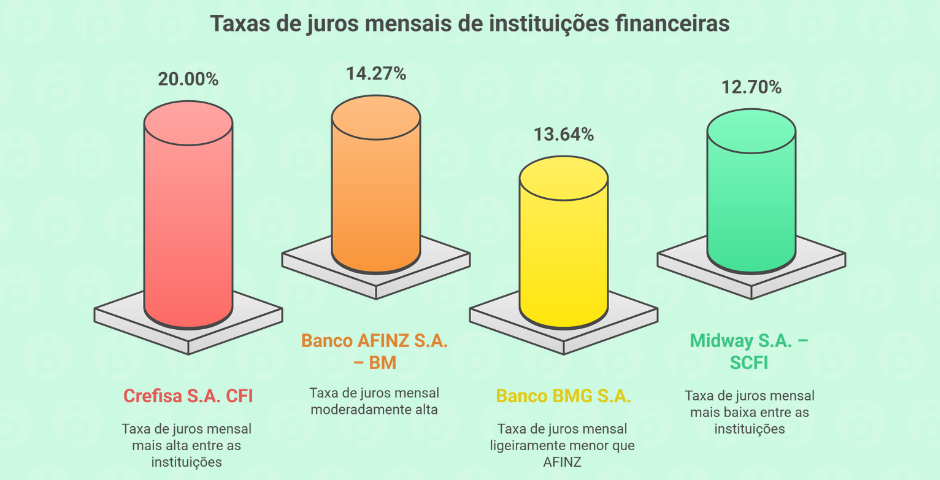 Top 4 bancos que mais cobraram juros em empréstimos pessoais em 2025