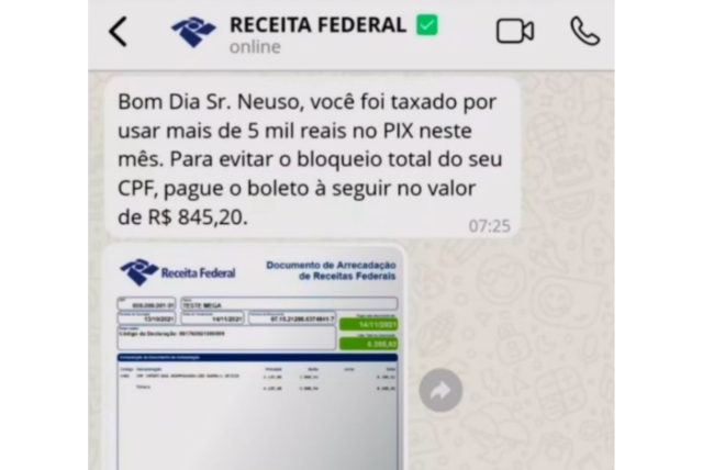 golpe da falsa cobrança do PIX
