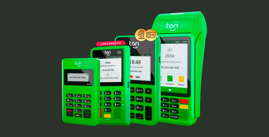 linha de maquininhas stone lado a lado