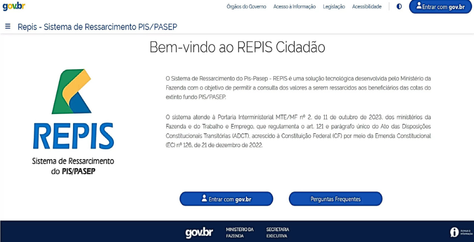 Página inicial REPIS PIS PASEP