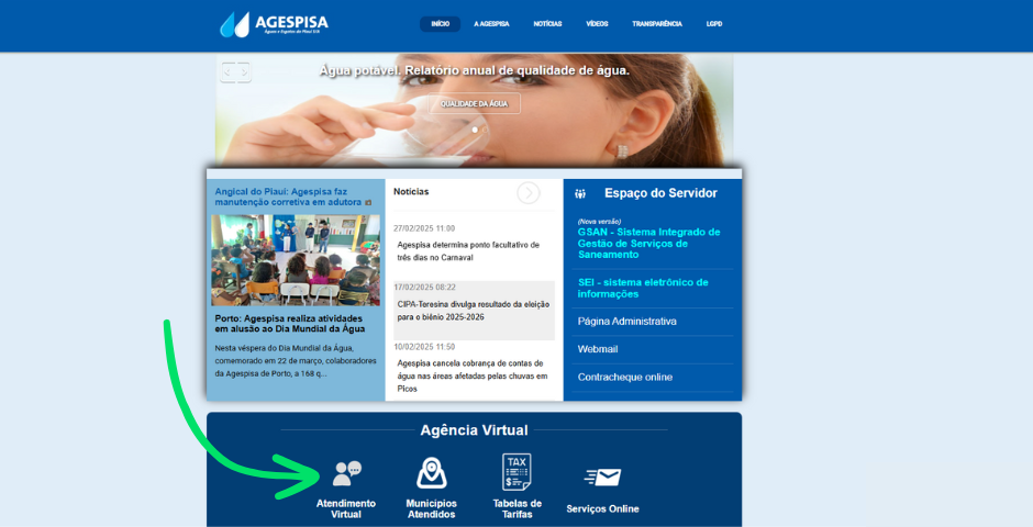tela do site da Agepisa - Agepisa 2 via