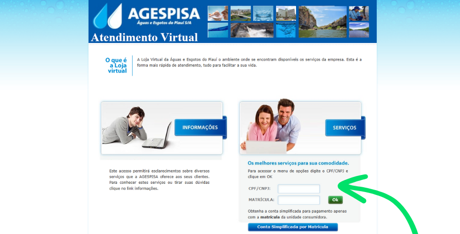 tela do site da Agepisa - Agepisa 2 via