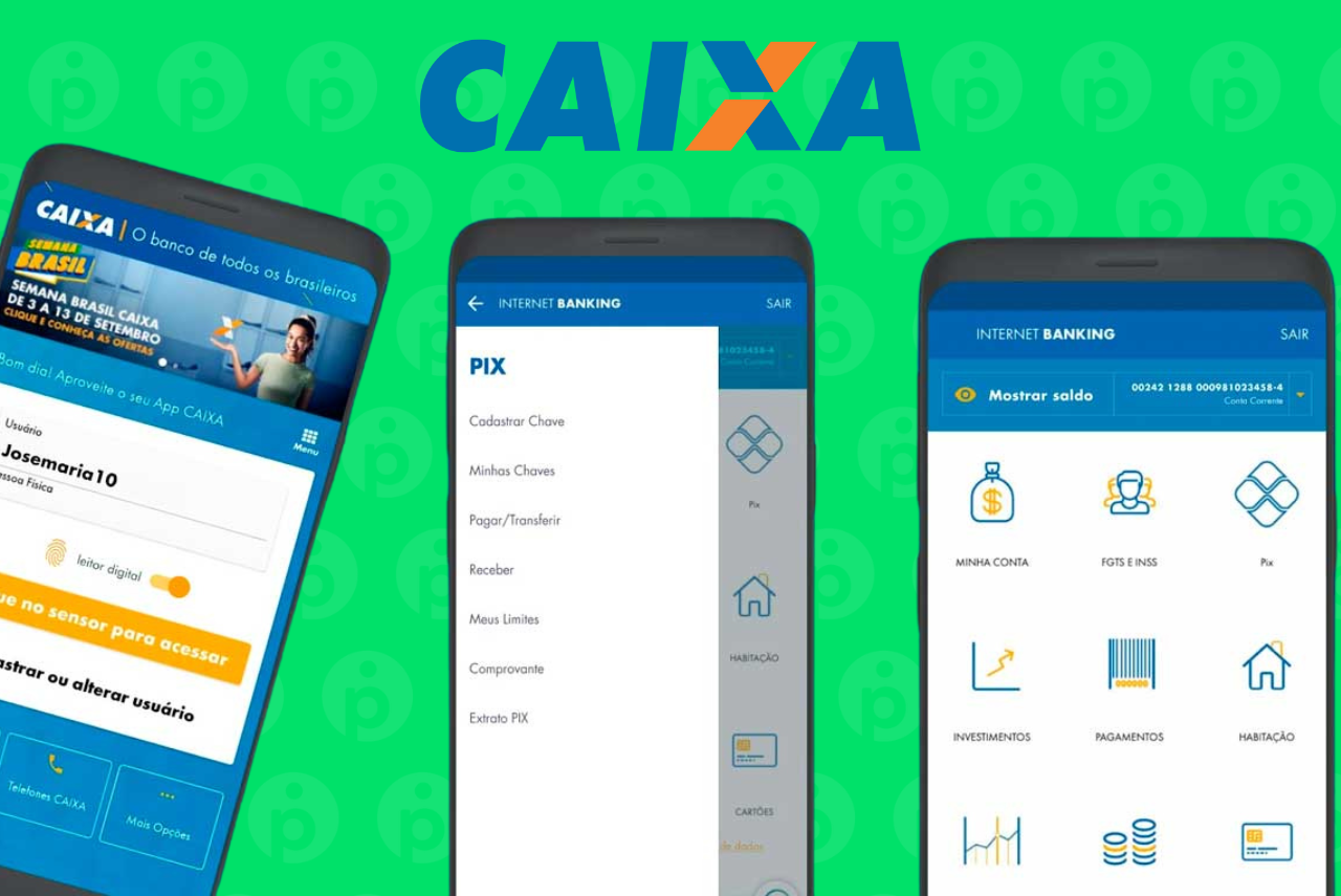 telas do aplicativo Caixa