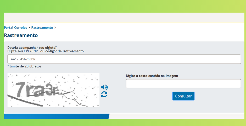 rastrear cartão pelo CPF nos Correios